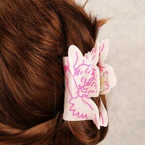 Pre-Packaged Acrylic Angel Wing Hair Claw Clip | 3.62" x 1.65"